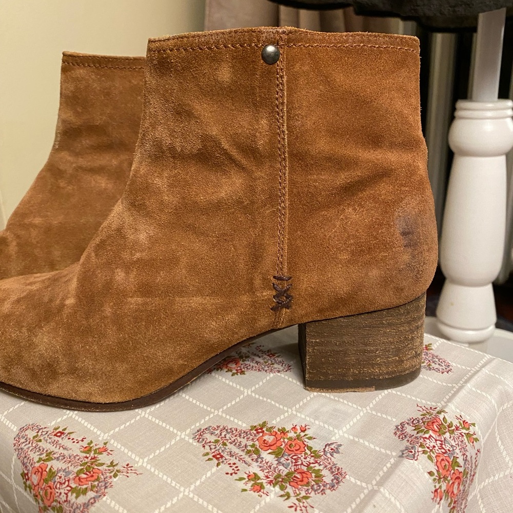 Trask 6.5 Zip-Up Ankle Boots Cognac Tan - Picture 2 of 7